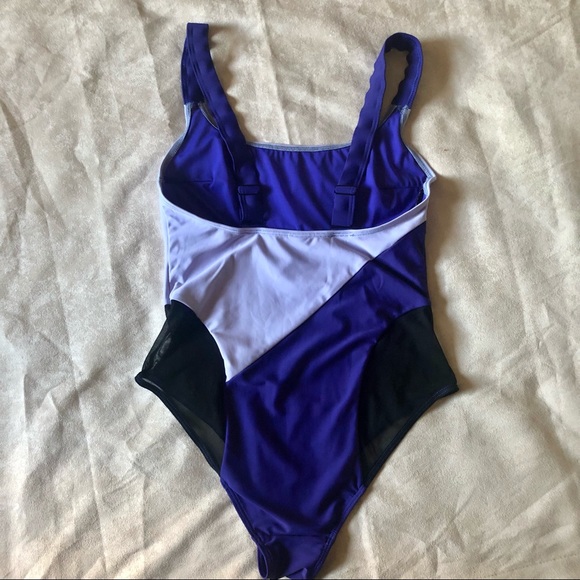 Chromat Delta Duotone Swimsuit Purple w/ Mesh - Picture 4 of 14
